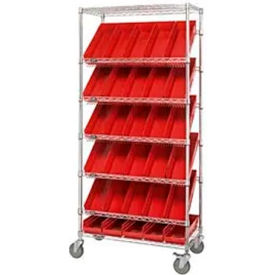 GoVets™ Easy Access Slant Shelf Chrome Wire Cart 18 4