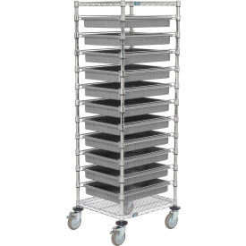 GoVets™ Chrome Wire Cart With (11) 3