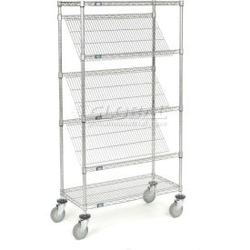 GoVets™ Easy Access Slant Shelf Chrome Wire Truck 36