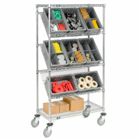 GoVets™ Easy Access Slant Shelf Wire Cart 12 3-1/2