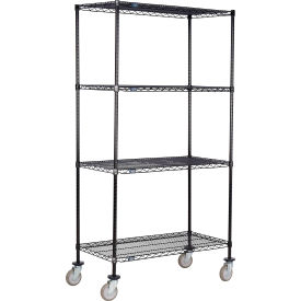 Nexel® 4 Shelf Truck Black Epoxy 48