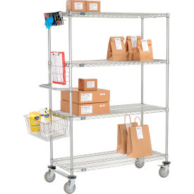 Nexelate® Curbside Wire Truck w/4 Shelves & Polyurethane Casters 72