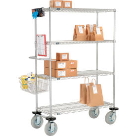 Nexelate® Curbside Wire Truck w/4 Shelves & Pneumatic Casters 54