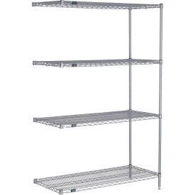 Nexel® 4 Shelf Nexelate® Silver Epoxy Wire Shelving Unit Add On 30