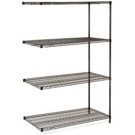 Nexel® 4 Shelf Black Epoxy Wire Shelving Unit Add On 54