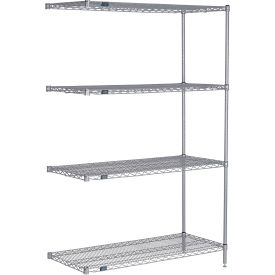 Nexel® 4 Shelf Nexelate® Silver Epoxy Wire Shelving Unit Add On 60