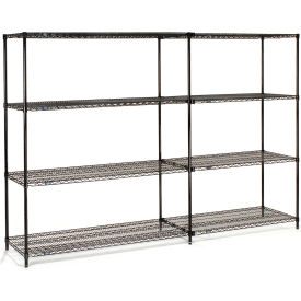 Nexel® 4 Shelf Black Epoxy Wire Shelving Unit Add On 60