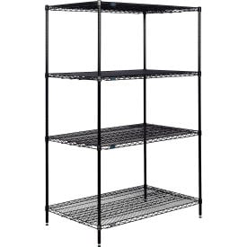 Nexel® 4 Shelf Black Epoxy Wire Shelving Unit Starter 72