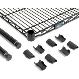 Nexel® 4 Shelf Black Epoxy Wire Shelving Unit Add On 24