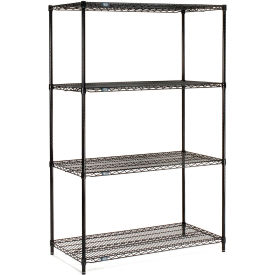 Nexel® 4 Shelf Black Epoxy Wire Shelving Unit Starter 30