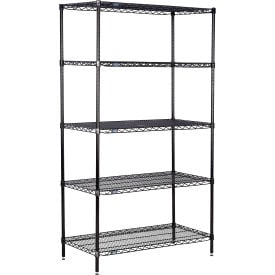 Nexel® 5 Shelf Black Epoxy Wire Shelving Unit Starter 30