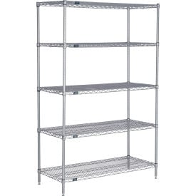Nexel® 5 Shelf Nexelate® Silver Epoxy Wire Shelving Unit Starter 42