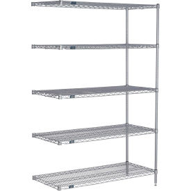 Nexel® 5 Shelf Nexelate® Silver Epoxy Wire Shelving Unit Add On 72