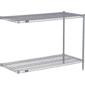 Nexel® 2 Shelf Nexelate® Silver Epoxy Wire Shelving Unit Add On 36