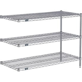 Nexel® 3 Shelf Nexelate® Silver Epoxy Wire Shelving Unit Add On 48