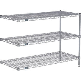 Nexel® 3 Shelf Nexelate® Silver Epoxy Wire Shelving Unit Add On 24