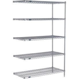 Nexel® 5 Shelf Nexelate® Silver Epoxy Wire Shelving Unit Add On 60