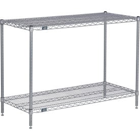 Nexel® 2 Shelf Nexelate® Silver Epoxy Wire Shelving Unit Starter 36