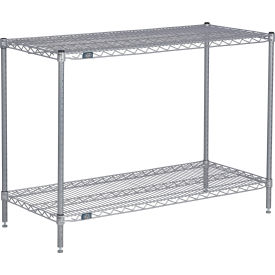 Nexel® 2 Shelf Nexelate® Silver Epoxy Wire Shelving Unit Starter 36