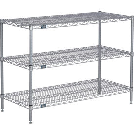 Nexel® 3 Shelf Nexelate® Silver Epoxy Wire Shelving Unit Starter 72