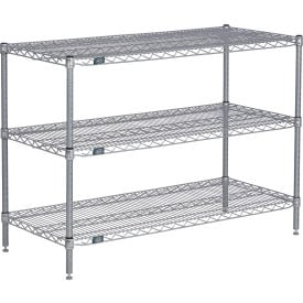 Nexel® 3 Shelf Nexelate® Silver Epoxy Wire Shelving Unit Starter 24