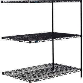 Nexel® 3 Shelf Black Epoxy Wire Shelving Unit Add On 36