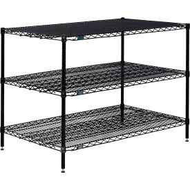 Nexel® 3 Shelf Black Epoxy Wire Shelving Unit Starter 48