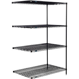 Nexel® 4 Shelf Black Epoxy Wire Shelving Unit Add On 72