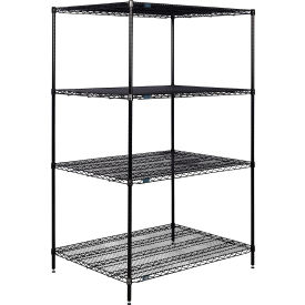 Nexel® 4 Shelf Black Epoxy Wire Shelving Unit Starter 36