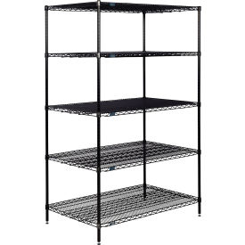 Nexel® 5 Shelf Black Epoxy Wire Shelving Unit Starter 72