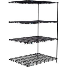 Nexel® 4 Shelf Black Epoxy Wire Shelving Unit Add On 36