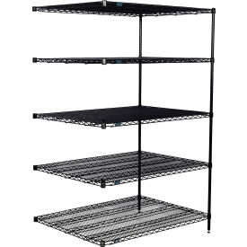 Nexel® 5 Shelf Black Epoxy Wire Shelving Unit Add On 72
