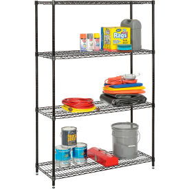 Nexel® 4 Shelf Black Epoxy Wire Shelving-In-A-Box 36