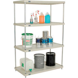 Nexel® 4 Shelf Solid Plastic Shelving Unit Silver Epoxy Posts 36