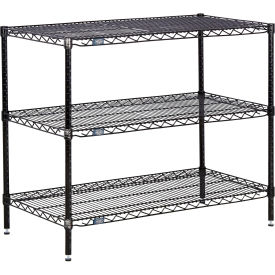 Nexel® 3 Shelf Black Epoxy Wire Shelving Unit Starter 72
