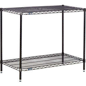 Nexel® 2 Shelf Black Epoxy Wire Shelving Unit Starter 48