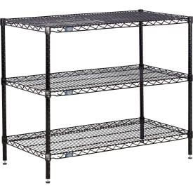 Nexel® 3 Shelf Black Epoxy Wire Shelving Unit Starter 30