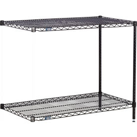 Nexel® 2 Shelf Black Epoxy Wire Shelving Unit Add On 48