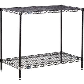 Nexel® 2 Shelf Black Epoxy Wire Shelving Unit Starter 54