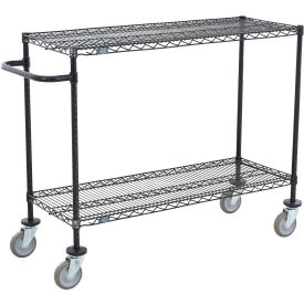 Nexel® 2 Shelf Push Cart Black Epoxy 42