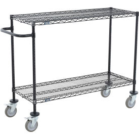 Nexel® 2 Shelf Push Cart Black Epoxy 24