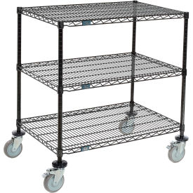 Nexel® 3 Shelf Shelf Cart Black Epoxy 60