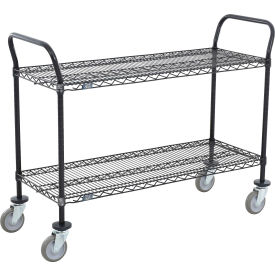 Nexel® 2 Shelf Utility Cart Black Epoxy 54