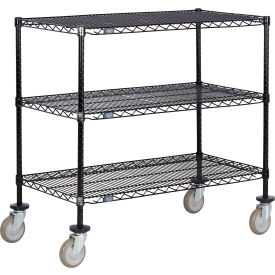 Nexel® 3 Shelf Shelf Cart Black Epoxy 72