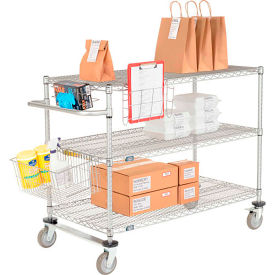 Nexel® 3 Shelf Push Cart Nexelate 36