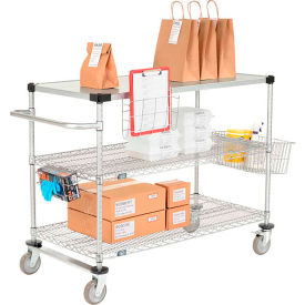 Nexel® 3 Shelf Push Cart Nexelate 36