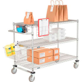 Nexel® 3 Shelf Push Cart Nexelate 48