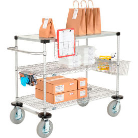Nexel® 3 Shelf Push Cart Nexelate 36