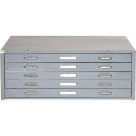 Interion® 5 Drawer Blueprint Flat File Cabinet 40-3/4W Gray 825GY506