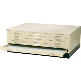 Interion® 5 Drawer Blueprint Flat File Cabinet 40-3/4W Putty 825PY506